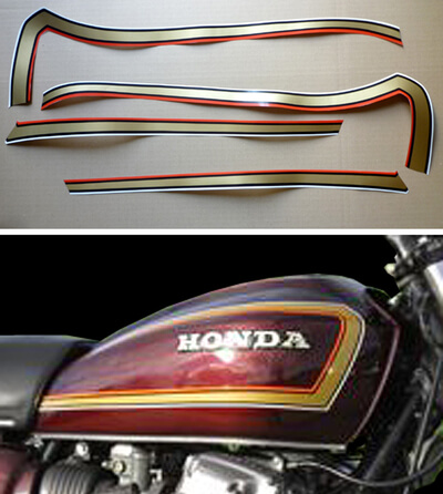 Tankdekor Honda CB750K7 fr rot und schwarz