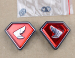 Seitendeckelemblem Set Diamant rot Honda CB750K1 neu