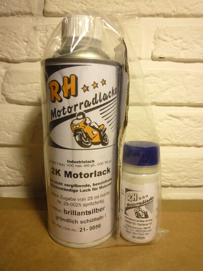 Motorlack Brillantsilber - Engine paint silver gray 	