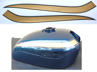 Tankdekorstreifen CB750Four K2 gold-schwarz-silber fr rot + blau